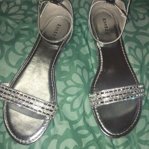 BAMBOO Silver Rhinestone Sandals
